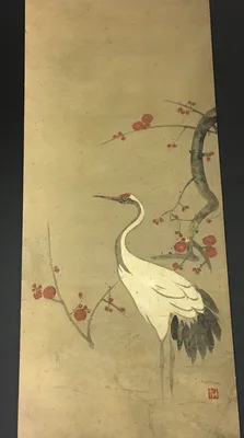 Red Plum Branch and a Crane — Ogata Kenzan