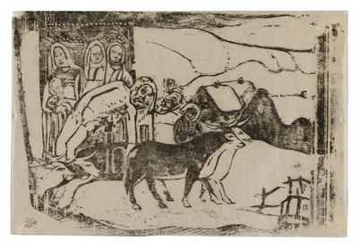 Wayside Shrine in Brittany, from the Suite of Late Wood-Block Prints — Paul Gauguin