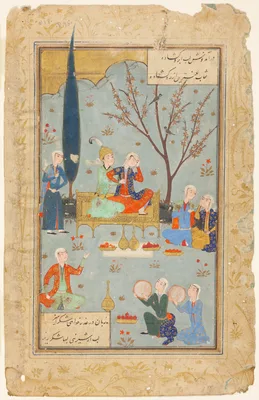 Khosrow and Shirin in a Garden, a Scene from the Khamsa of Nizami — Islamic