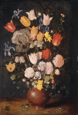 Bouquet of Flowers in an Earthenware Vase — Jan Brueghel the Elder