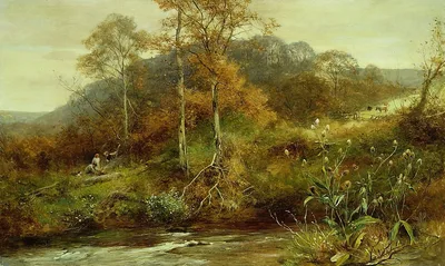Autumn River Scene, The Brook — David Bates