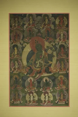 Painted Banner (Thangka) of Green Tara Surrounded by Twenty Manifestations