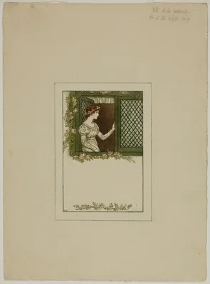 Woman at Lattice Window — Kate Greenaway
