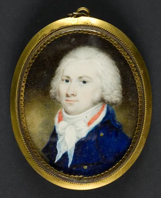 Portrait of a Man with blue coat and red vest — Nathaniel Plimer