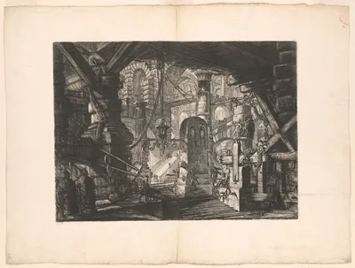 The Pier with Chains, plate 16 from Imaginary Prisons — Giovanni Battista Piranesi