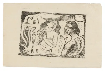 Two Women Chattering, headpiece for Le Sourire — Paul Gauguin