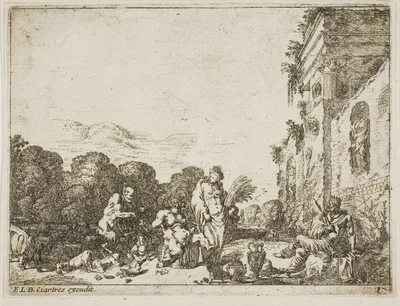 Bacchanalian Scene with Allegorical Figures — Johann Wilhelm Baur
