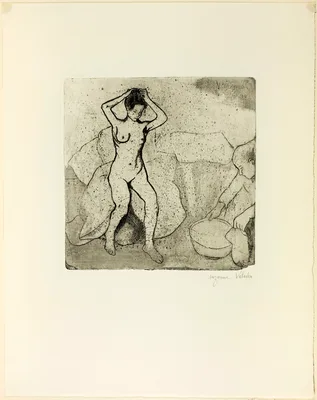 Catherine Prepares the Bath and Louise, Nude, Fixes her Hair — Suzanne Valadon