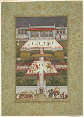 Ruler Entertained by Dancers in a Paradise Garden