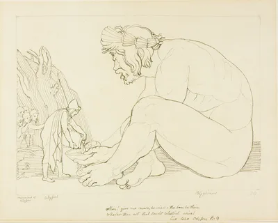Polyphemus Begging Ulysses for More Wine — John Flaxman Jr.