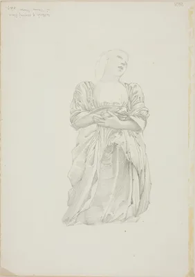 Reflection of Kneeling Female Figure, study for The Mirror of Venus — Edward Burne-Jones