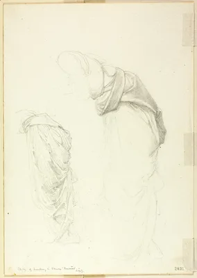 Drapery, two studies for The Mirror of Venus — Edward Burne-Jones