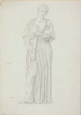 Draped Figure of Woman Playing on a Harp — Edward Burne-Jones