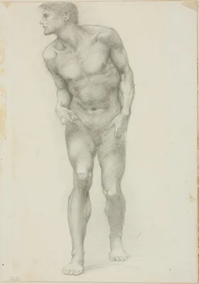 Standing Nude Male with Face in Profile — Edward Burne-Jones