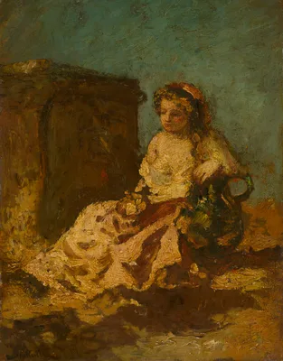 Meditation (Seated Woman) — Adolphe Joseph Thomas Monticelli