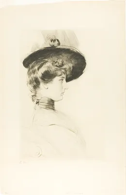 Portrait of a Woman Wearing a Hat (Madame Letellier) — Paul César Helleu