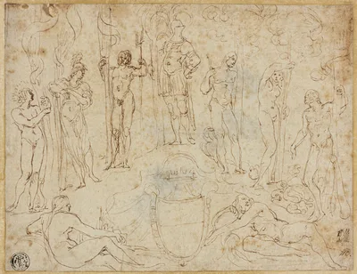 Study for a Thesis Conclusion Presented to the Duke of Mantua — Ludovico Carracci
