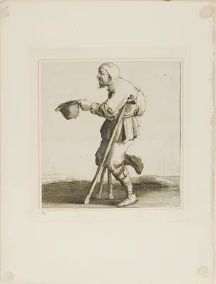 Lame Beggar Asking for Alms, from T is al verwart-gaern (It's already confusing) — Pieter Quast