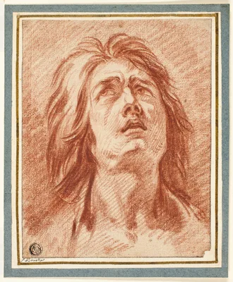 Distress: Head of a Woman Looking Upwards — Jean-Baptiste Greuze