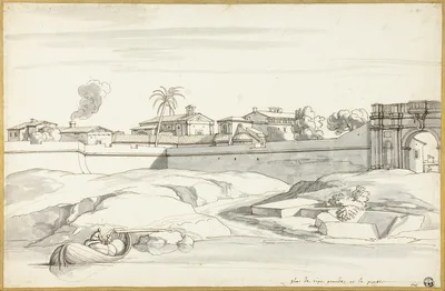 Landscape along a River — Michel Ange Houasse