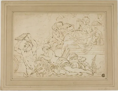 Scene with Nymphs and Satyr — Nicolas-Pierre Loir
