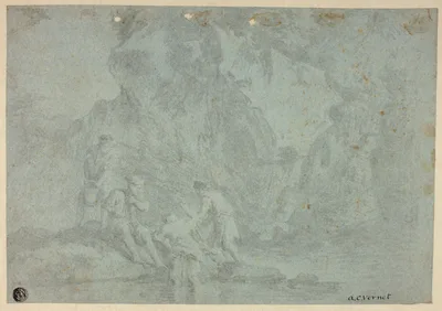 Rocky Landscape with Figures — Gaspard Dughet