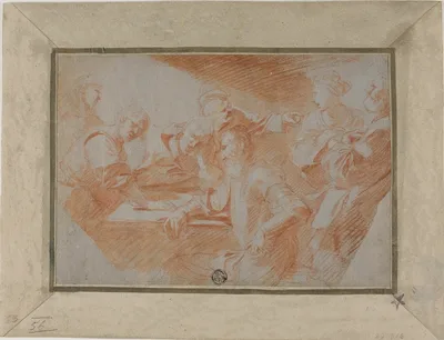 Group of Figures Around Table — Sébastien Bourdon