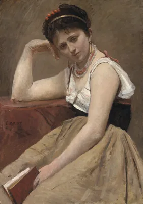 Interrupted Reading — Jean-Baptiste Camille Corot