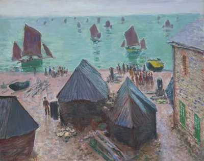 The Departure of the Boats, Étretat — Claude Monet