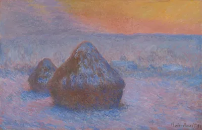 Stacks of Wheat (Sunset, Snow Effect) — Claude Monet