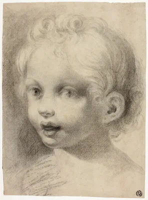 Child's Head (Recto) Nude Male Figure (Verso) — Antonio da Correggio
