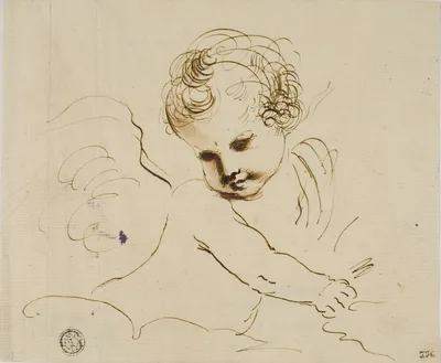 Putto in the Clouds — Guercino
