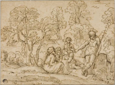Saint John the Baptist Preaching — Annibale Carracci
