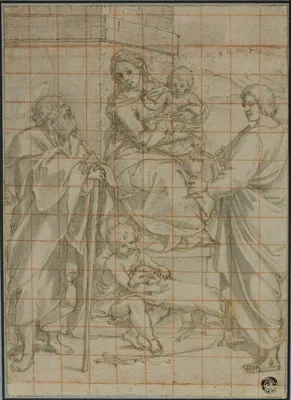Holy Family with Saint John the Evangelist and the Infant John the Baptist — Bartolomeo Cesi