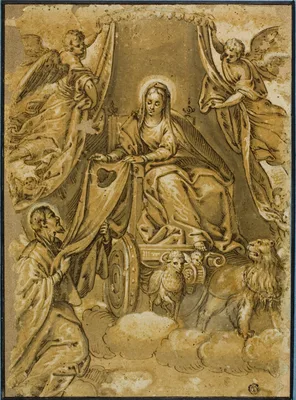Virgin Mary Handing Scapular to Saint Simon Stock — Paolo Veronese