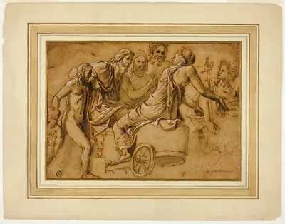 Study for Venus Asking Jupiter for the Services of Mercury as Herald — Giulio Romano