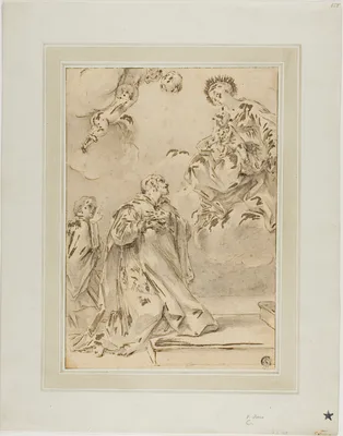 Madonna and Child Appearing to Male Saint — Ciro Ferri