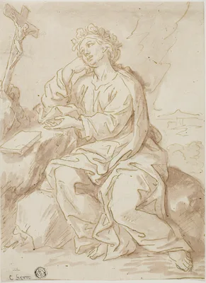 Saint Dorothy Praying in Desert — Ciro Ferri