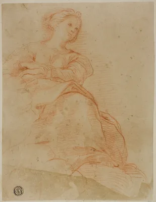 Woman Seated on Clouds — Cristoforo Roncalli