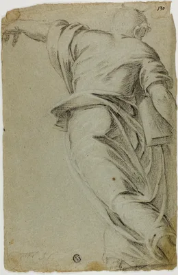 Moses Striding to the Left, Pointing with Left Hand — Domenico Tintoretto