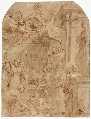 Study for the Trial of Saint Dominic's and Albigensian Books by Fire — Leonello Spada