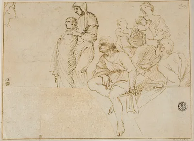 Figures on Balustrade — Domenichino