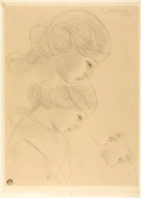 Sketches of Woman's Profile — Frederic William Burton