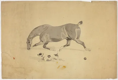 Running Horse and Dog — Abraham Cooper