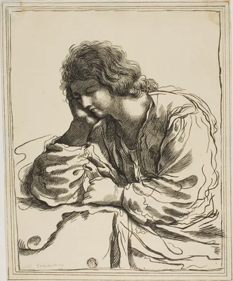 Saint John the Evangelist in Meditation — Guercino