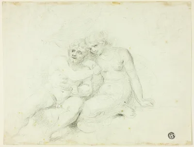 Seated Male Near Female — Johann Zoffany