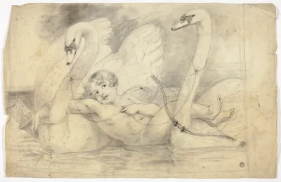 Cupid and Two Swans — John Downman