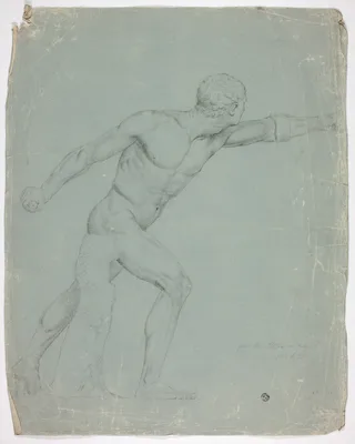 Study after the statue of the Borghese Gladiator — John Downman