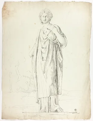 Study after Antique Statue of Standing Draped Woman — John Downman