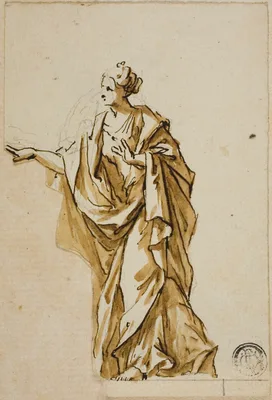 Standing Female Figure Pointing to Left — John Michael Rysbrack
